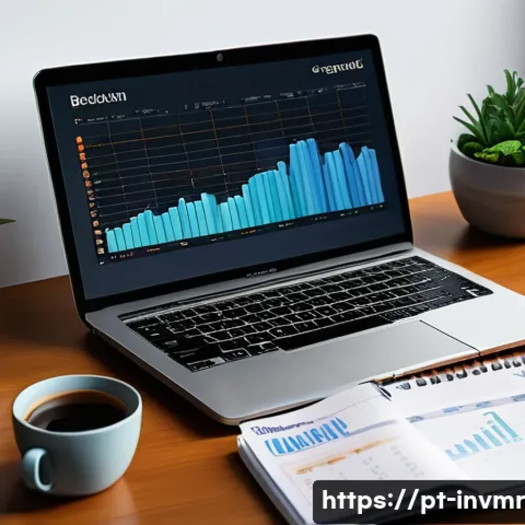 장기 복리 투자와 다각화 전략 - A detailed illustration of a Brazilian investor&rsquo;s desk setup showing a laptop screen with a graph de...
