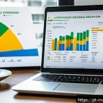 장기 복리 투자에 대해 알아야 할 법적 사항 - A modern Brazilian investor&rsquo;s workspace featuring a laptop displaying a detailed financial dashboard...