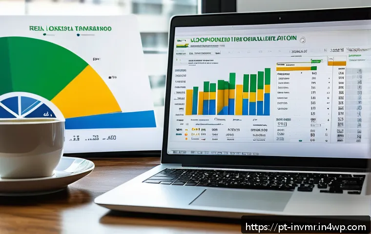 장기 복리 투자에 대해 알아야 할 법적 사항 - A modern Brazilian investor’s workspace featuring a laptop displaying a detailed financial dashboard...